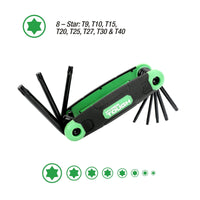 Hyper Tough 3-Pack Folding Hex Key Set with SAE, Metric, and Star, Model 1272V EasyOptionXY LLC