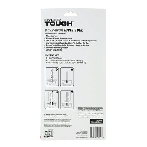 Hyper Tough 9.5 inch Rivet Tool with 40 Assorted Rivets TN12556J, Black and Red EasyOptionXY LLC