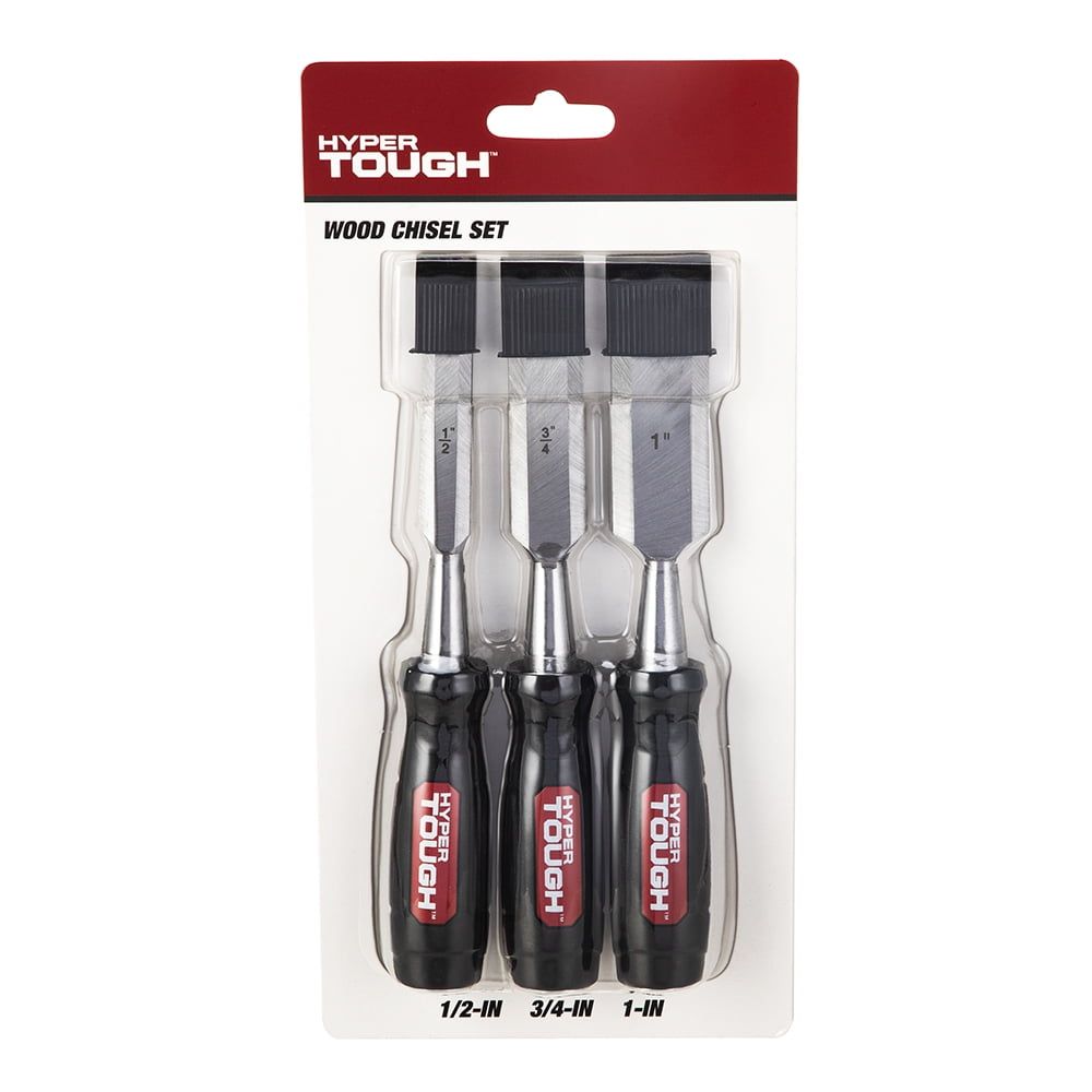 Hyper Tough 3 Piece Wood Chisels with Striking Caps EasyOptionXY LLC