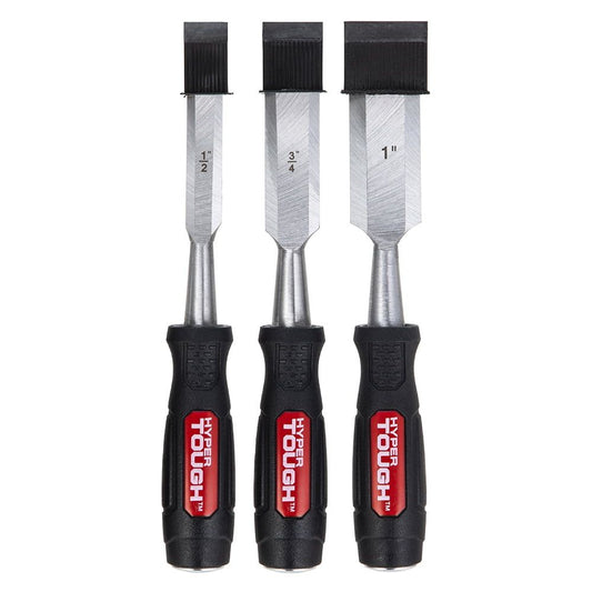 Hyper Tough 3 Piece Wood Chisels with Striking Caps EasyOptionXY LLC