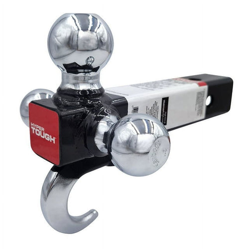 Hyper Tough Automotive Tri-Ball Mount with Hook, Steel, Class V, 1-7/8", 2" & 2-5/16" Hitch Ball, Black EasyOptionXY LLC