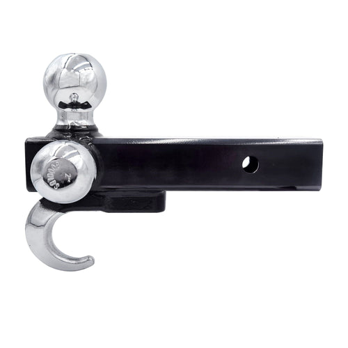 Hyper Tough Automotive Tri-Ball Mount with Hook, Steel, Class V, 1-7/8", 2" & 2-5/16" Hitch Ball, Black EasyOptionXY LLC