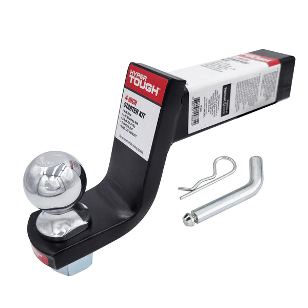 Hyper Tough 4 inch Drop Trailer Hitch Starter Kit, Steel, with 5/8 inch Pin, Class III, Black, 2 inch Ball EasyOptionXY LLC