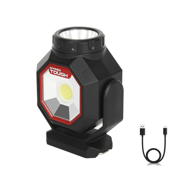 Hyper Tough 500 Lumen Rechargeable Compact Work Light, Integrated LED EasyOptionXY LLC