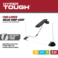 Hyper Tough 1000 Lumen Solar Slim LED Shop Light EasyOptionXY LLC