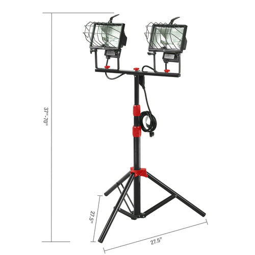 Hyper Tough 1000W Halogen 2 Light Corded Tripod Mounted Portable Work Light, 7625 EasyOptionXY LLC
