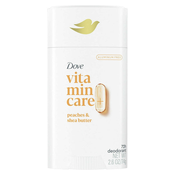 Dove VitaminCare+ No White Marks Women's Deodorant Stick Peaches & Shea Butter Aluminum Free, 2.6 oz EasyOptionXY LLC