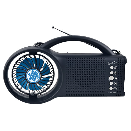 Solar Power Bluetooth Speaker with FM Radio / LED Torch Light / Fan (SC-1073ERF) Jupiter Gear