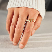 Double Hollow Cross And Infinity Ring