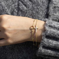 Gold Layered Cross Bracelet vanimy
