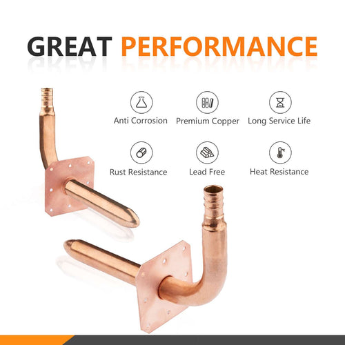PEX Crimp 1/2" 6" Copper Stub with Wall Flange Plumbingsell
