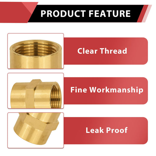 1/2" Female NPT Brass Hex Connector