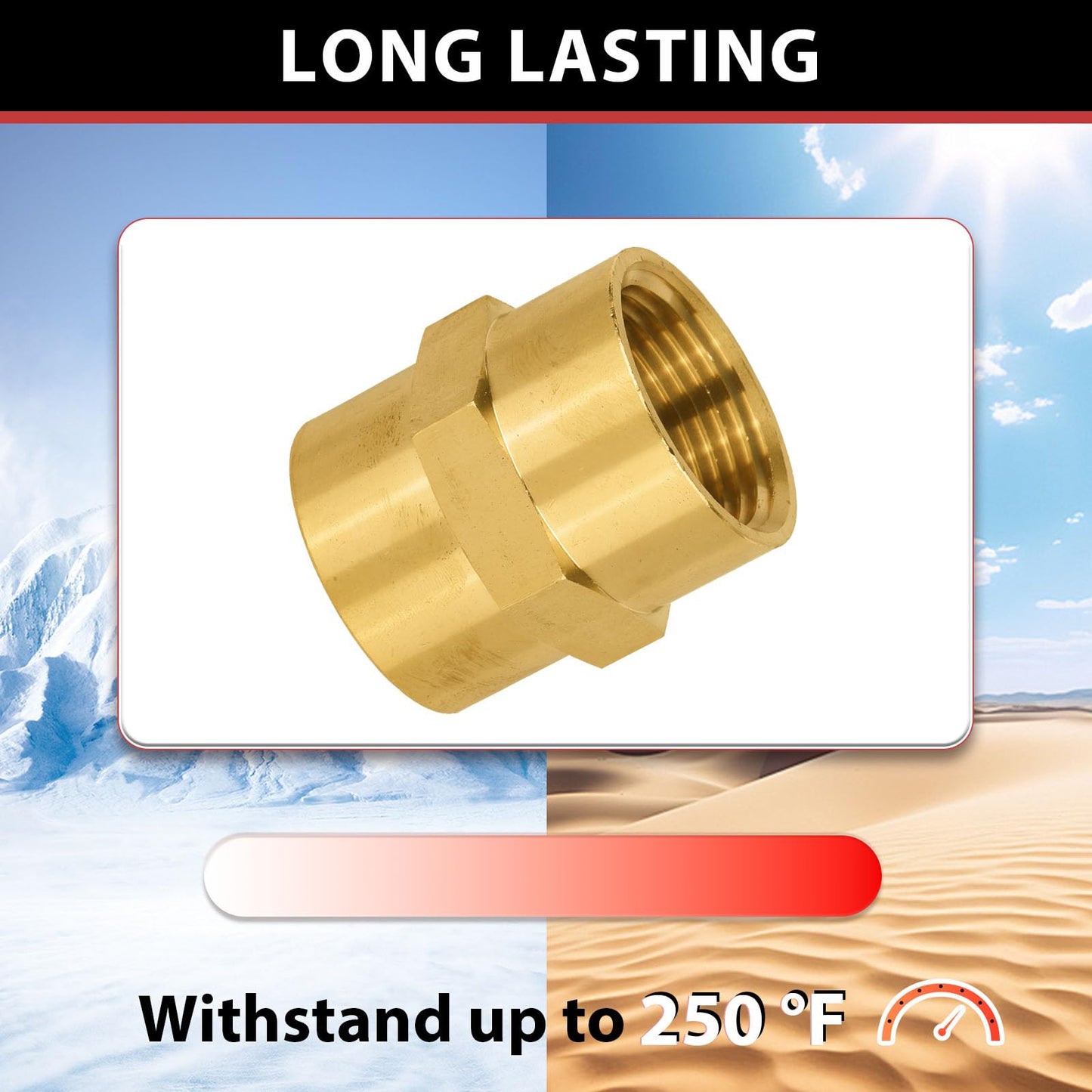 30 Pcs 3/8" Female NPT Brass Hex Connector