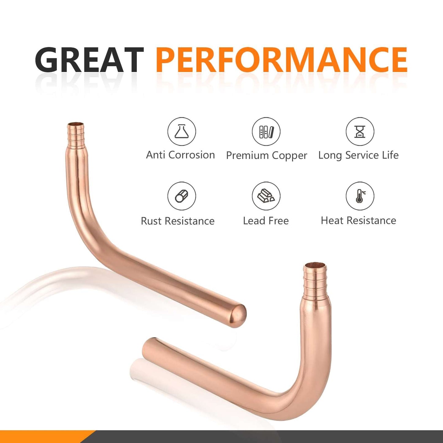PEX Crimp 1/2" 6" Copper Stub