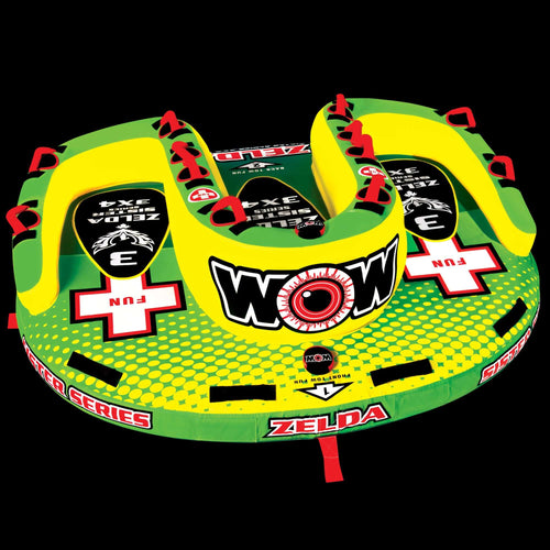 WOW Sports Zelda 1-3 Person Towable Water Tube For Pool and Lake (15-1070) Jupiter Gear