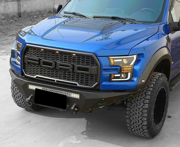 AlphaRex 15-17 Ford F150 PRO-Series Halogen Projector Headlights Black