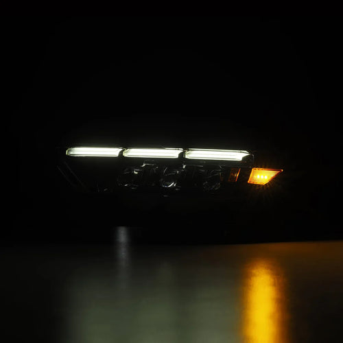 AlphaRex 15-17 Ford Mustang/18-20 Mustang Shelby GT350/GT500 MK II NOVA-Series LED Projector Headlights Alpha-Black OffRoadUSA.com