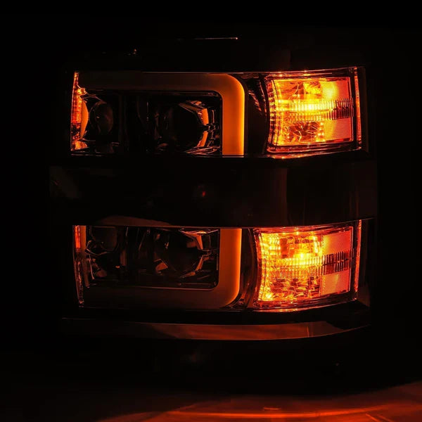 AlphaRex 15-19 Chevrolet Silverado 2500HD/3500HD LUXX-Series LED Projector Headlights Chrome