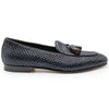 15-216-NVY TINO Calfskin Woven Tassel Loafer, Navy Zelli Italia