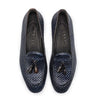 15-216-NVY TINO Calfskin Woven Tassel Loafer, Navy Zelli Italia