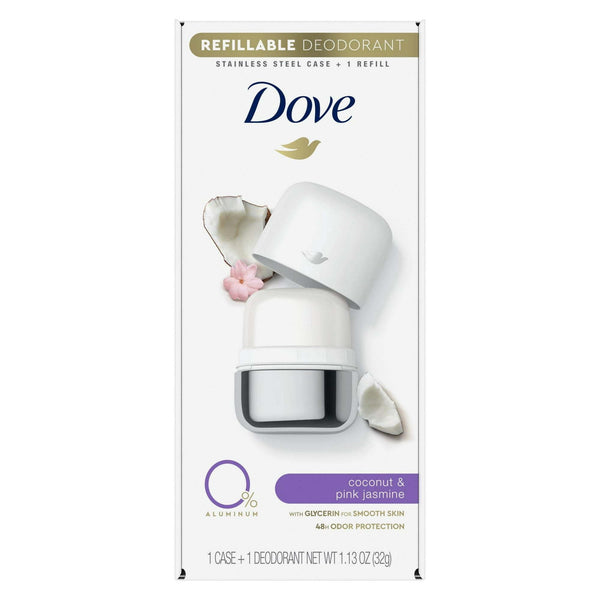 Dove 0% Aluminum Women's Deodorant Refill, Coconut and Pink Jasmine, 1.13 oz EasyOptionXY LLC