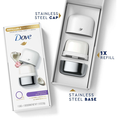 Dove 0% Aluminum Women's Deodorant Refill, Coconut and Pink Jasmine, 1.13 oz EasyOptionXY LLC