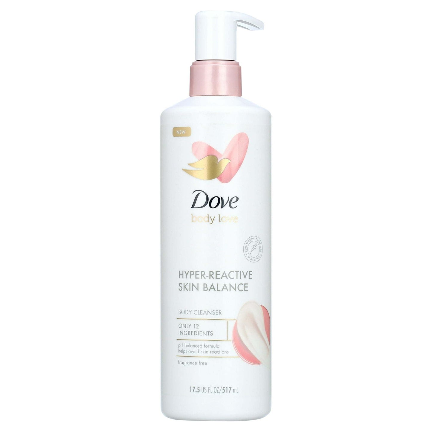 Dove Body Love Hyper Reactive Skin Balance Daily Use Women's Body Wash, Fragrance Free, 17.5 fl oz EasyOptionXY LLC