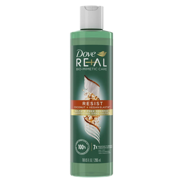 Dove Real Biomimetic Care Resist Daily Shampoo with Vegan Elastin All Hair Types, Coconut, 10 fl oz EasyOptionXY LLC