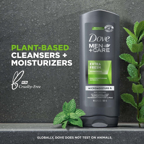 Dove Men+Care Body and Face Wash, Extra Fresh (18 Ounce, 3 Pack) EasyOptionXY LLC