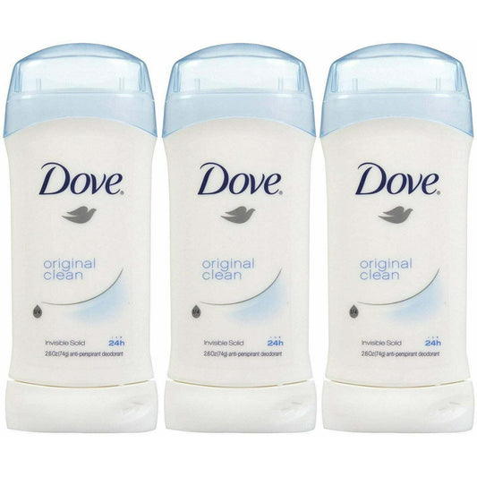 Dove Antiperspirant Deodorant Original Clean Invisible Solid, 2.6 oz, 3 Pack EasyOptionXY LLC