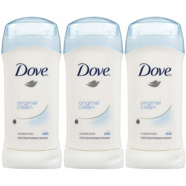 Dove Antiperspirant Deodorant Original Clean Invisible Solid, 2.6 oz, 3 Pack EasyOptionXY LLC