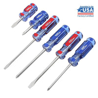 Hyper Tough 6-Piece Phillip and Slotted Screwdriver Set with Acetate Handle, 935G6C EasyOptionXY LLC