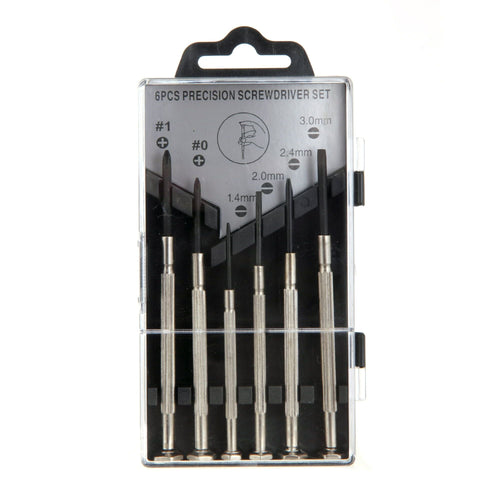 Hyper Tough 6 Piece Precision Philips and Slotted Screwdriver Set TS80037R, Steel EasyOptionXY LLC