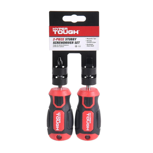 Hyper Tough 2 Piece Stubby Screwdriver Set Slotted, 0 V EasyOptionXY LLC