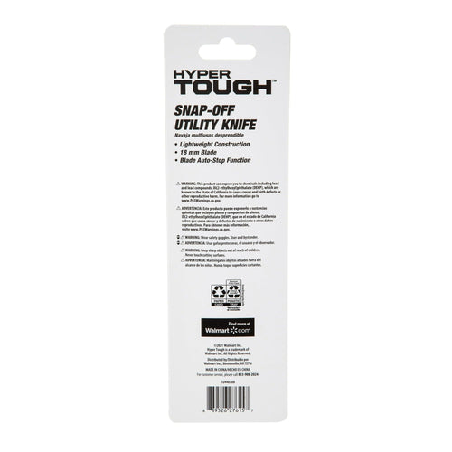 Hyper Tough 18 mm Snap-off Utility Knife TU44078B EasyOptionXY LLC