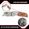 Hyper Tough Folding Lock Back Utility Knife with Wood Handle, 42869 EasyOptionXY LLC