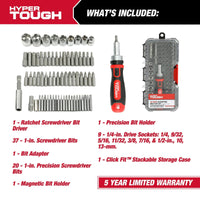 Hyper Tough 70-Piece Socket and Bit Set in Click Fit? Case, 42035CF EasyOptionXY LLC