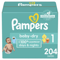 Pampers Baby-Dry Extra Protection Diapers Enormous Packs size 1, 204 count EasyOptionXY LLC