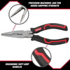 Hyper Tough 6-Inch Long Nose Plier with Ergonomic Comfort Grips, EasyOptionXY LLC