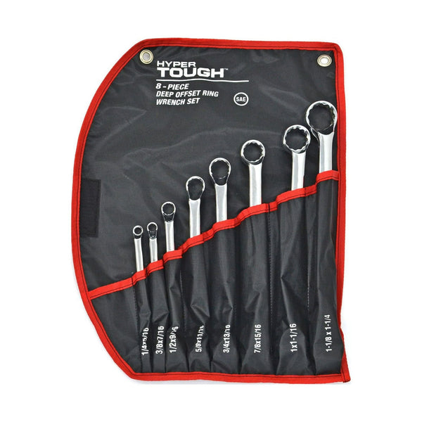 Hyper Tough 8-Piece SAE Deep Offset Ring Wrench Set EasyOptionXY LLC