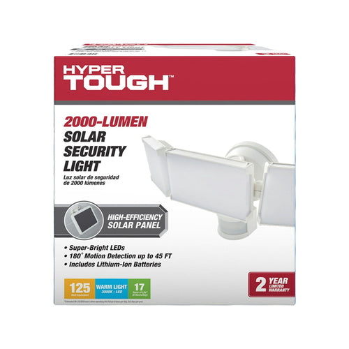 Hyper Tough Solar Three Head LED Motion Sensing Security Flood Light, Outdoor, White, 2000 Lumen EasyOptionXY LLC