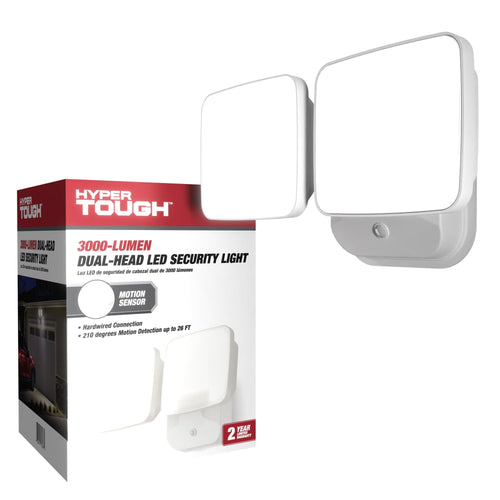 Hyper Tough 3000 Lumen Motion Activated LED Security Light with Adjustable Dual Lamp Heads, Hardwired EasyOptionXY LLC