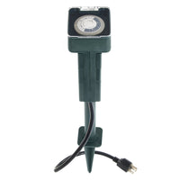 Hyper Tough Six Outlet 3-Prong Grounded Stake Timer, 10.3 Inches Tall EasyOptionXY LLC