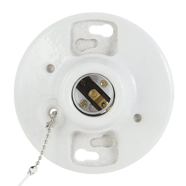 Hyper Tough Pull Chain Traditional Light Bulb Socket Porcelain TD35079G, 2.25" Product Height, 1-PC EasyOptionXY LLC
