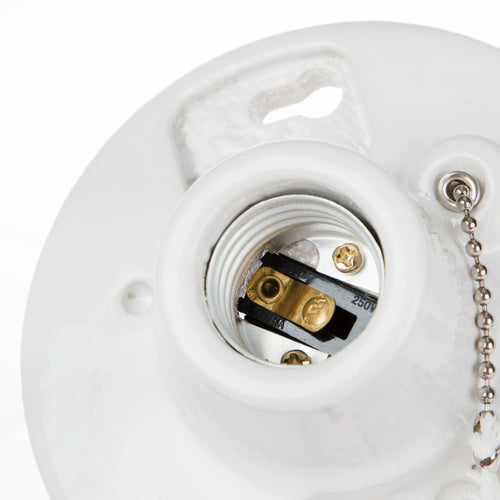 Hyper Tough Pull Chain Traditional Light Bulb Socket Porcelain TD35079G, 2.25" Product Height, 1-PC EasyOptionXY LLC