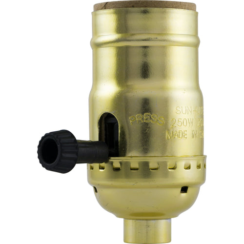 Hyper Tough 3-Way Lamp Socket, Brass Finish, 52213, 1 piece EasyOptionXY LLC