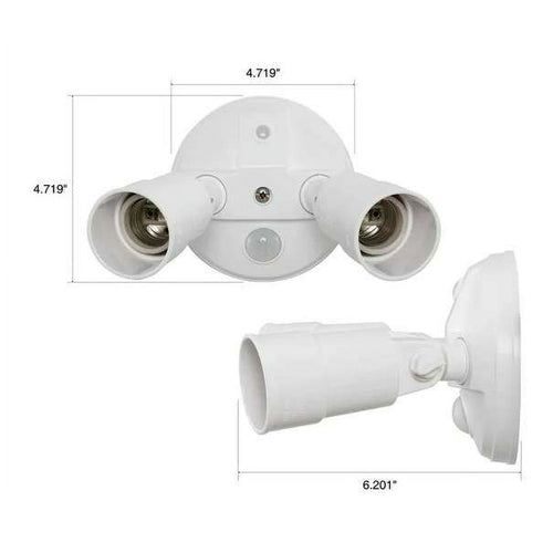 Hyper Tough Dual Head Hardwired Security Light 180-Degree Detection (Bulbs Not Included) EasyOptionXY LLC