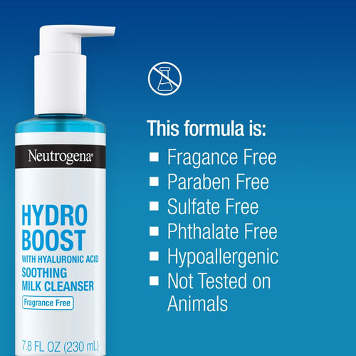 Neutrogena Hydro Boost Soothing Milk Facial Cleanser, Hyaluronic Acid Face Wash, 7.8 oz EasyOptionXY LLC