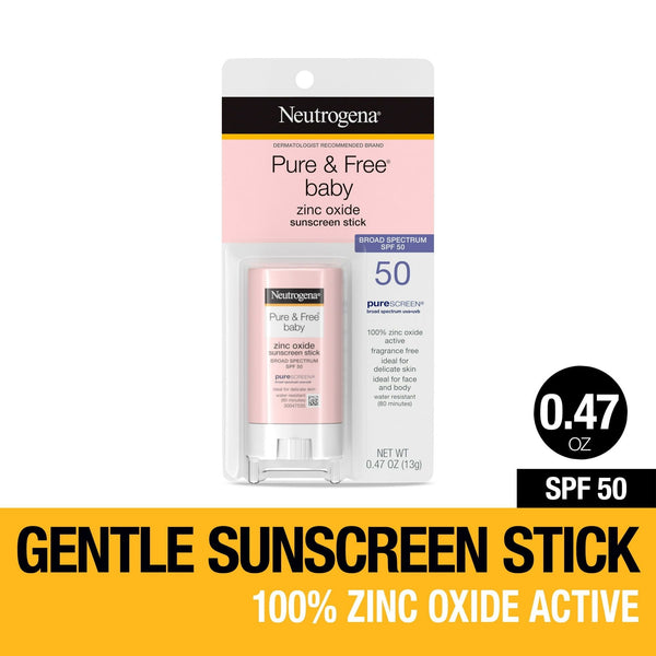 Neutrogena Pure & Free Baby Mineral Sunscreen Stick, SPF 50, 0.47 oz EasyOptionXY LLC