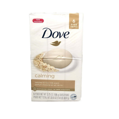 Dove Calmin Moisturizing Beauty Bar Soap, Oatmeal and Rice Milk, 3.75 oz, 6 Ct EasyOptionXY LLC